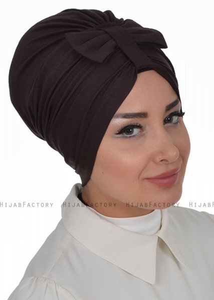 Agnes - Turban En Coton Marron - Ayse Turban