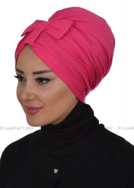 Agnes - Turban En Coton Fuchsia - Ayse Turban