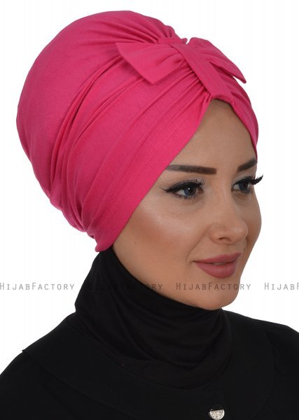 Agnes - Turban En Coton Fuchsia - Ayse Turban