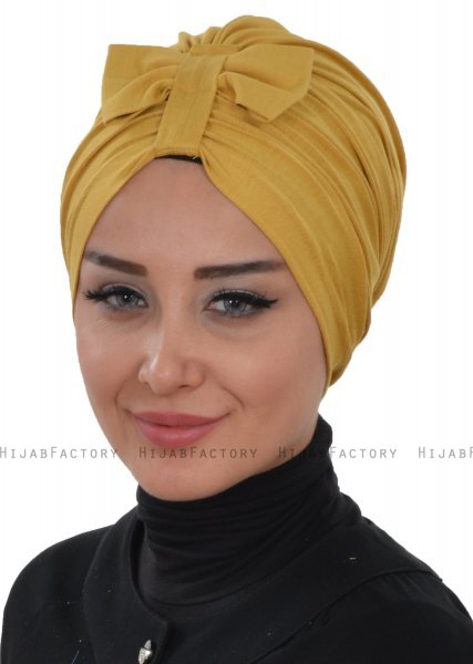 Agnes - Turban En Coton Moutarde - Ayse Turban