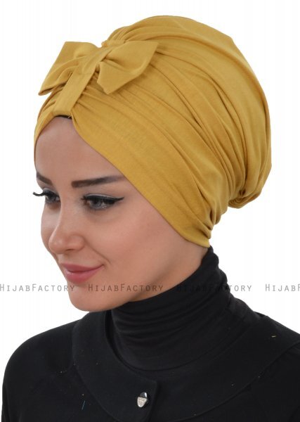 Agnes - Turban En Coton Moutarde - Ayse Turban