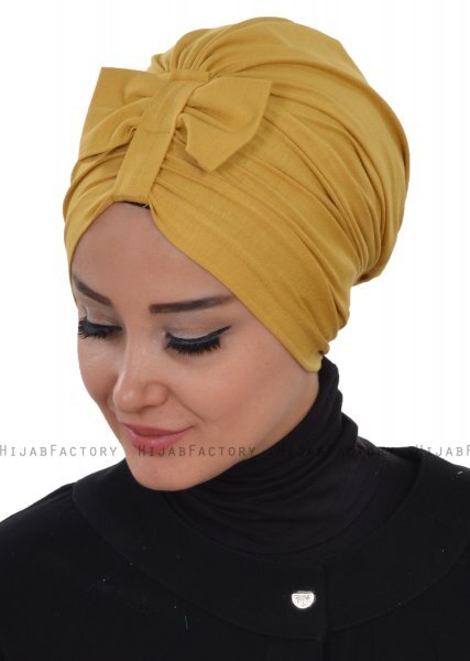 Agnes - Turban En Coton Moutarde - Ayse Turban