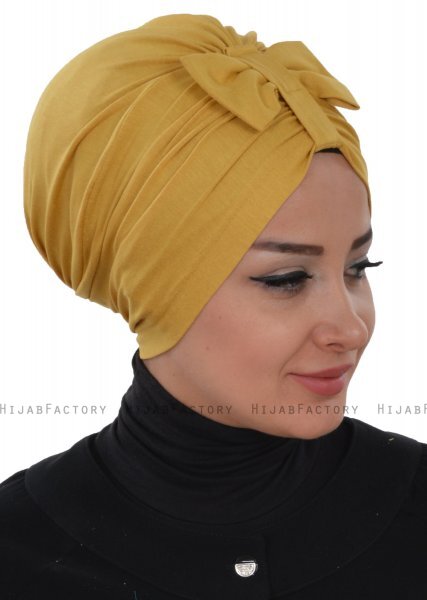 Agnes - Turban En Coton Moutarde - Ayse Turban