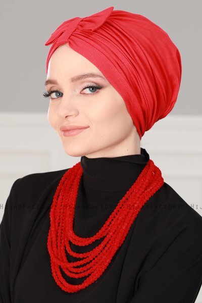 Agnes - Turban En Coton Rouge - Ayse Turban