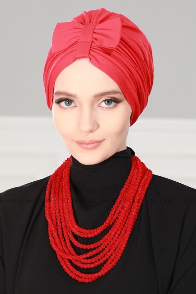 Agnes - Turban En Coton Rouge - Ayse Turban
