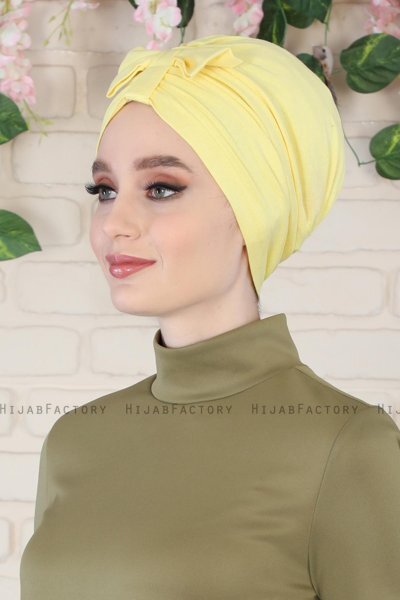 Agnes - Turban En Coton Jaune - Ayse Turban