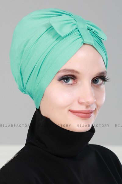 Agnes - Turban En Coton Turquoise - Ayse Turban