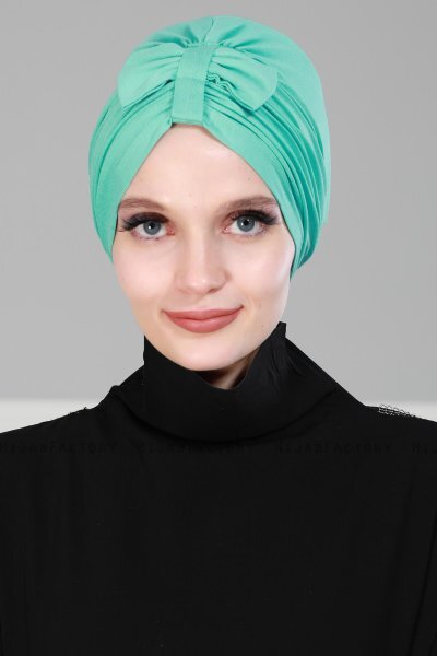 Agnes - Turban En Coton Turquoise - Ayse Turban