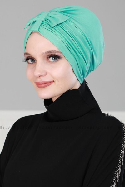 Agnes - Turban En Coton Turquoise - Ayse Turban