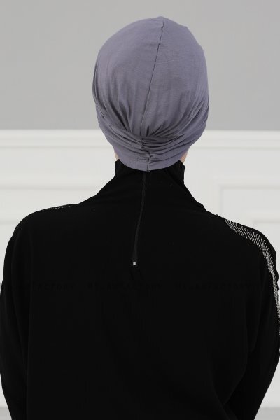 Agnes - Turban En Coton Gris - Ayse Turban