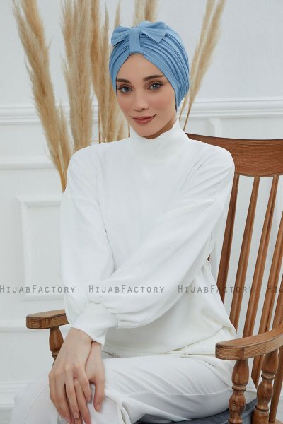 Agnes - Turban En Coton Sky Blue