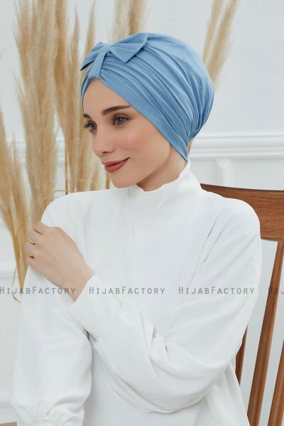 Agnes - Turban En Coton Sky Blue