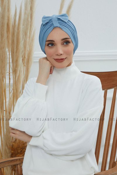 Agnes - Turban En Coton Sky Blue