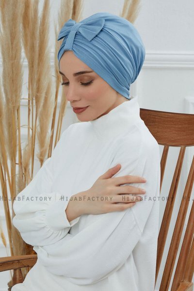 Agnes - Turban En Coton Sky Blue