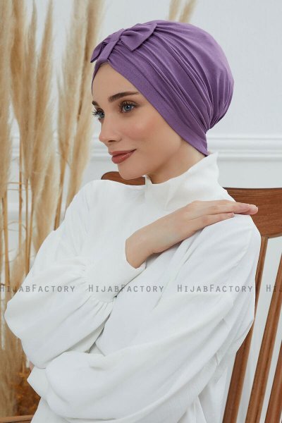 Agnes - Turban En Coton Violet