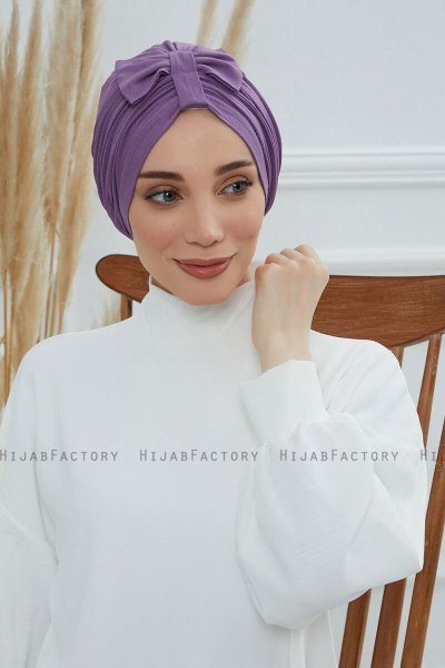 Agnes - Turban En Coton Violet