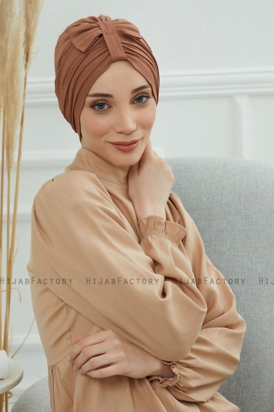 Agnes - Turban En Coton Caramel