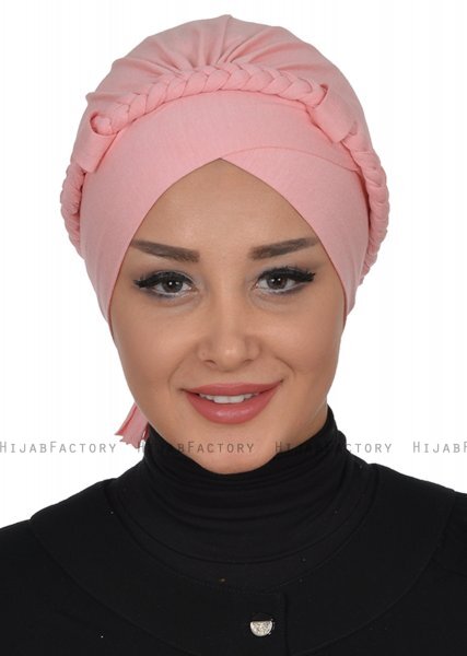 Olivia - Turban En Coton Vieux Rose - Ayse Turban