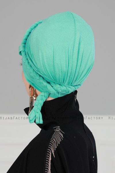 Olivia - Turban En Coton Turquoise - Ayse Turban