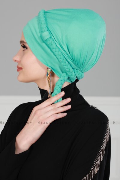 Olivia - Turban En Coton Turquoise - Ayse Turban