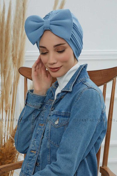 Julia - Turban En Coton Sky Blue