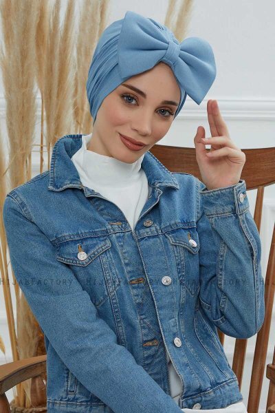 Julia - Turban En Coton Sky Blue