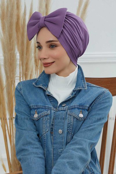 Julia - Turban En Coton Violet