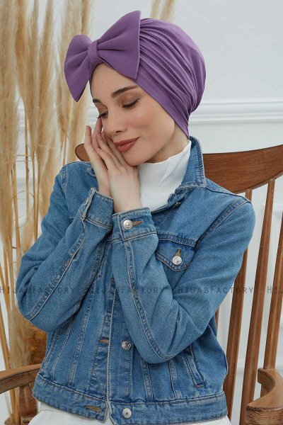 Julia - Turban En Coton Violet