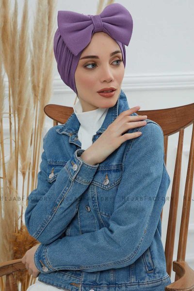Julia - Turban En Coton Violet