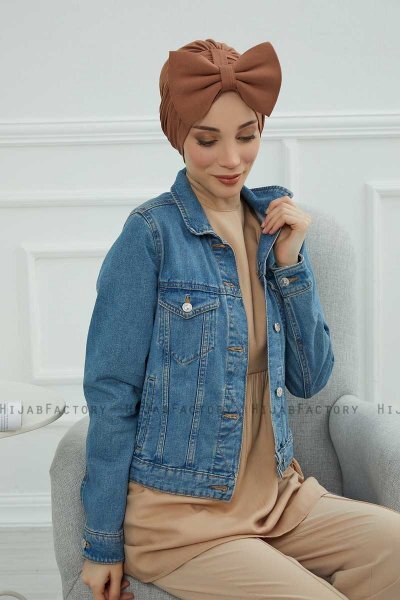 Julia - Turban En Coton Caramel