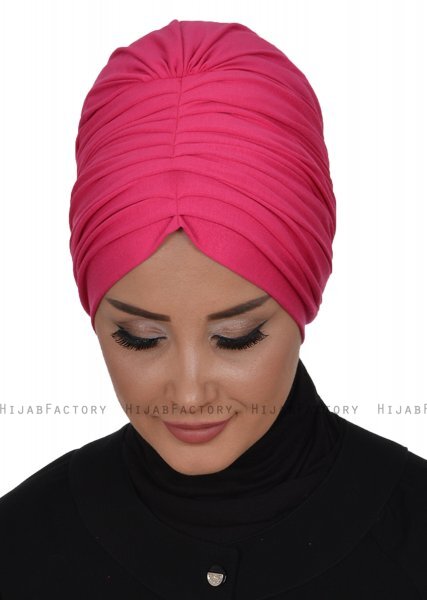 Wilma - Turban En Coton Fuchsia - Ayse Turban