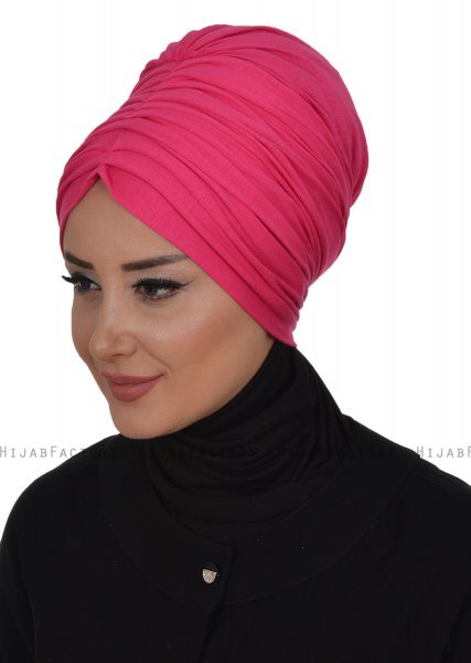 Wilma - Turban En Coton Fuchsia - Ayse Turban