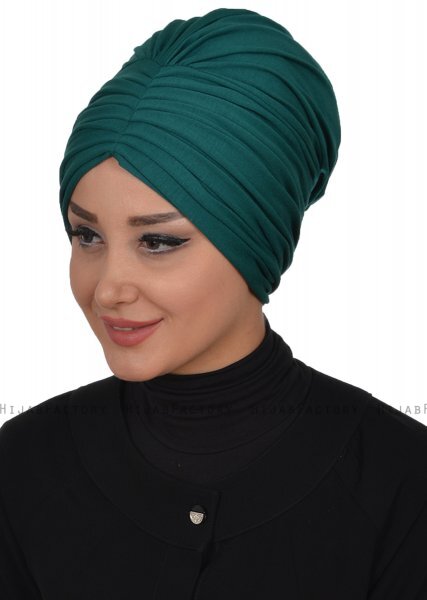 Wilma - Turban En Coton Vert Foncé - Ayse Turban