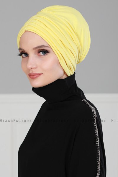 Wilma - Turban En Coton Jaune - Ayse Turban