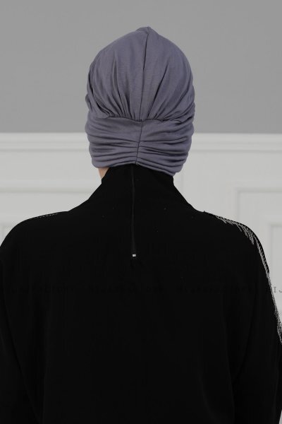 Wilma - Turban En Coton Gris - Ayse Turban