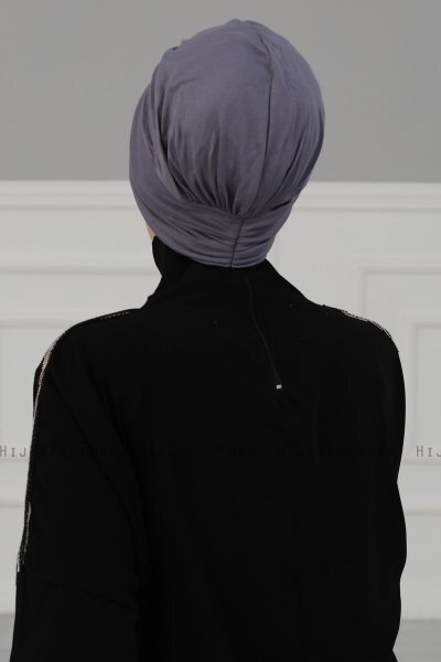 Wilma - Turban En Coton Gris - Ayse Turban