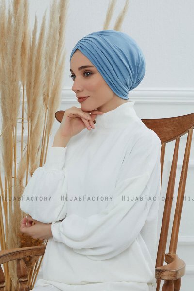 Wilma - Turban En Coton Sky Blue