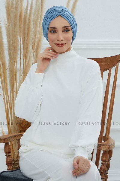 Wilma - Turban En Coton Sky Blue