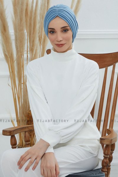 Wilma - Turban En Coton Sky Blue