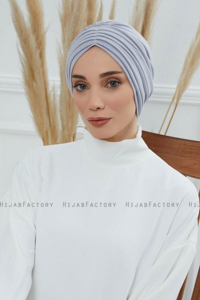 Wilma - Turban En Coton Gris Clair