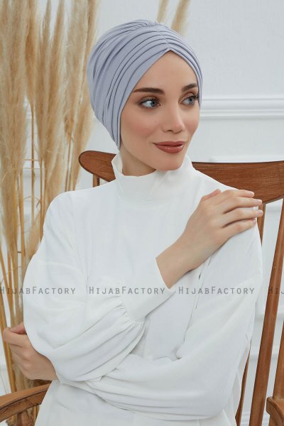 Wilma - Turban En Coton Gris Clair