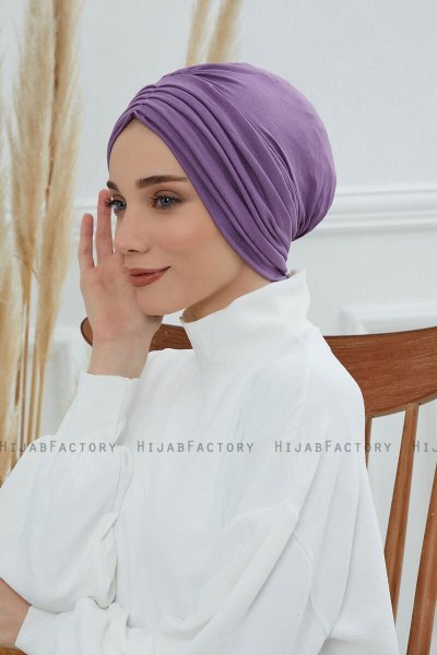 Wilma - Turban En Coton Violet