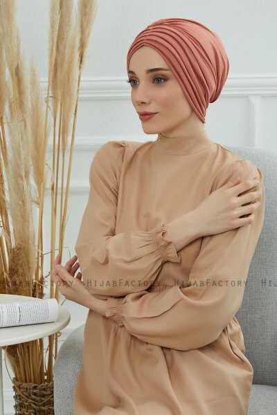 Wilma - Turban En Coton Saumon