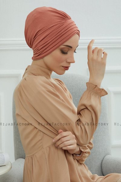 Wilma - Turban En Coton Saumon