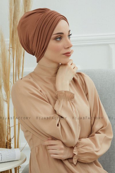 Wilma - Turban En Coton Caramel
