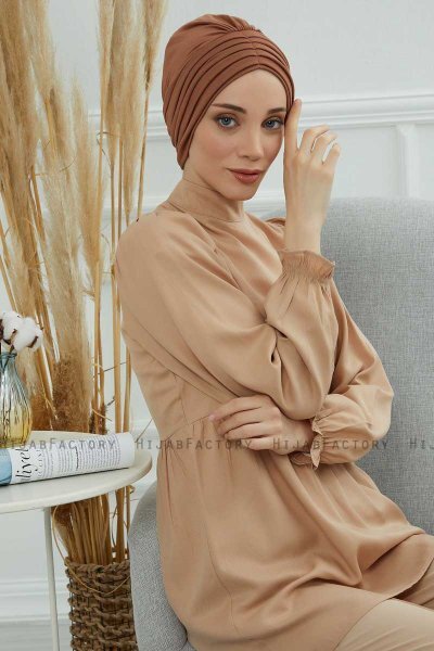 Wilma - Turban En Coton Caramel