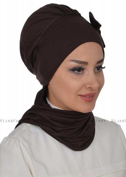 Bianca - Turban En Coton Marron