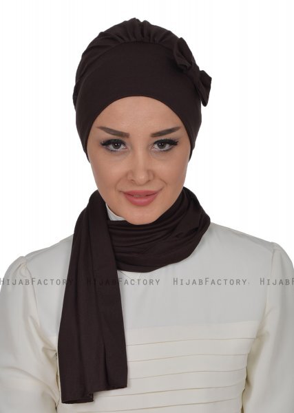 Bianca - Turban En Coton Marron