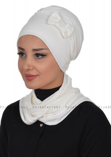 Bianca - Turban En Coton Crème
