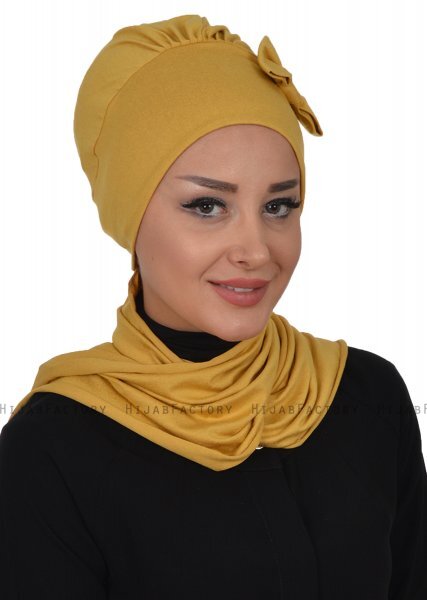 Bianca - Turban En Coton Moutarde